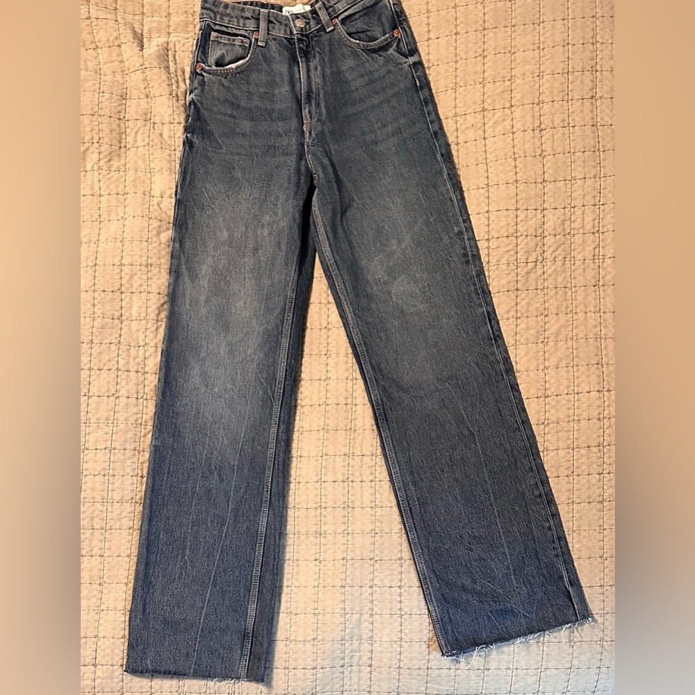 Zara Wide Leg Blue Jeans, Size 4 USA/36 EUR